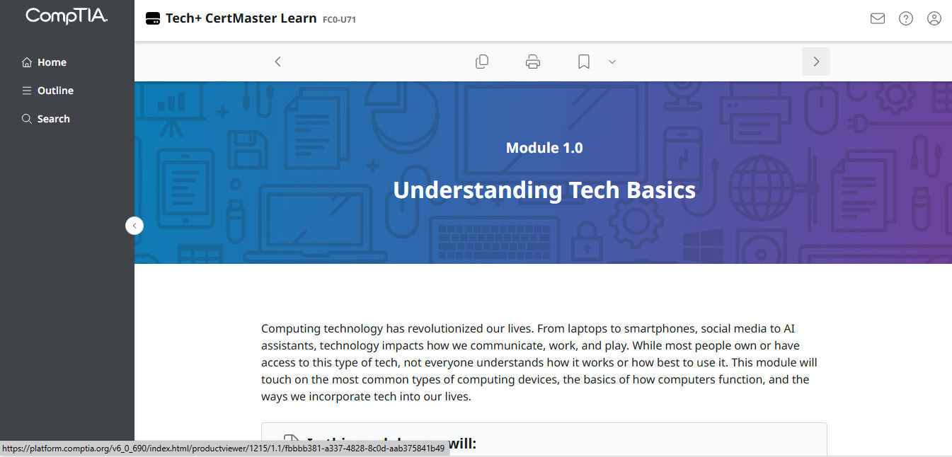 CertMaster Learn Tech+ (V6)  - FC0-U71  (2 Months)