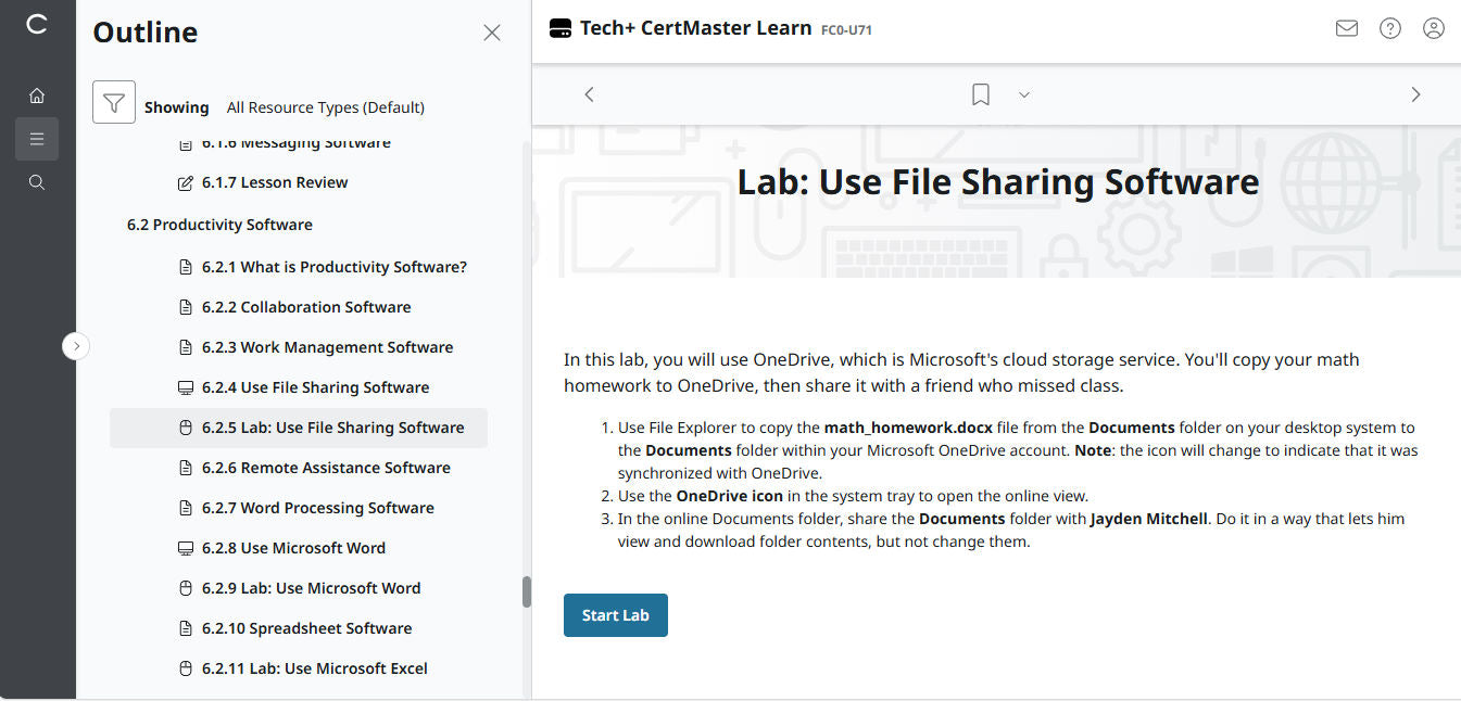 CertMaster Learn Tech+ (V6)  - FC0-U71  (2 Months)