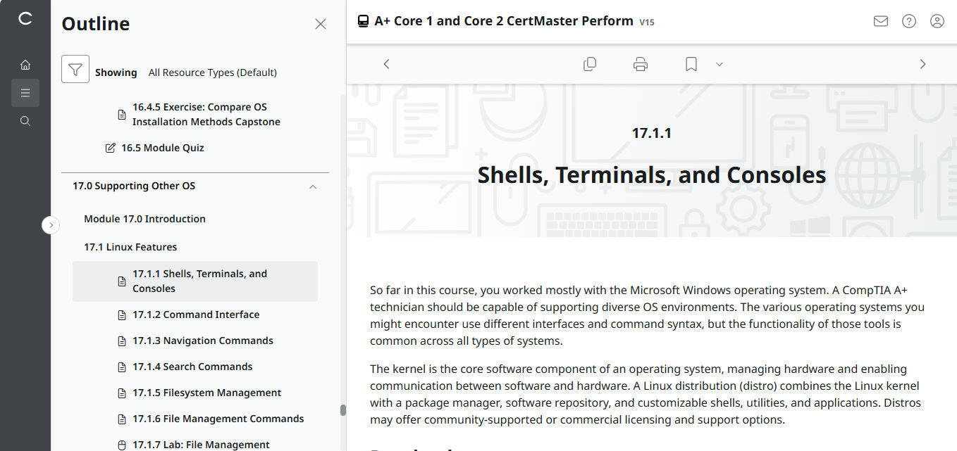 CompTIA A+ Core 1 & 2 CertMaster Perform  (V15)