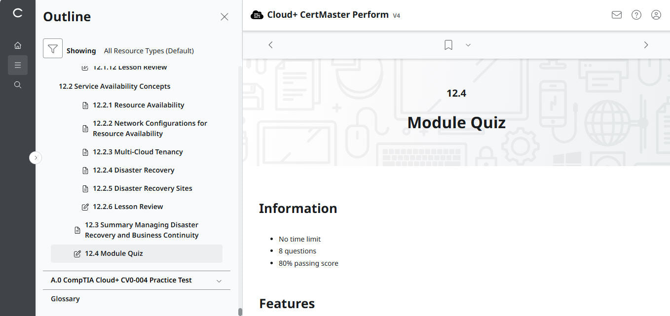 CompTIA Cloud+ CertMaster Perform (CV0-004)
